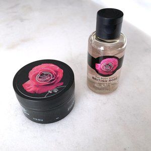 3/$50 - New! The Body Shop British Rose body wash & body scrub (travel size)
